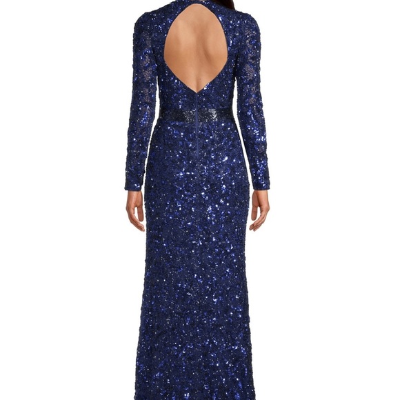 Mac Duggal Long Sleeve Illusion Gown with Embellishment - Picture 2 of 11